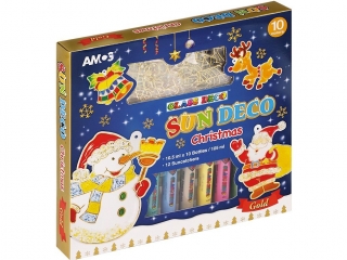 Farby witrażowe AMOS SD10P10-CH - 10 kolorów + witraże Christmas KWBN24