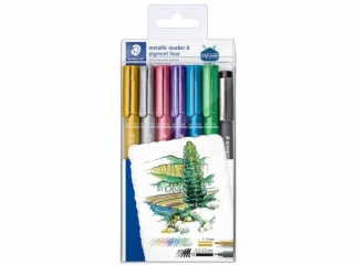 Marker metaliczny, okrągła końcówka, M, 6 szt. + 308C2-9 gratis, Staedtler