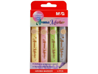 Markery zapachowe, brokatowe, 4 kolory, mix 1, MG