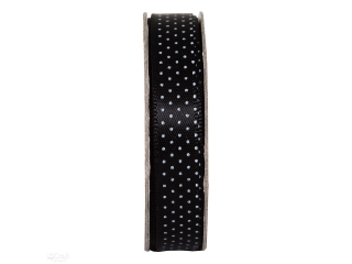 TASIEMKA SATYNOWA W KROPKI - ANITAS - JET BLACK, 3 M [opakowanie=3szt]