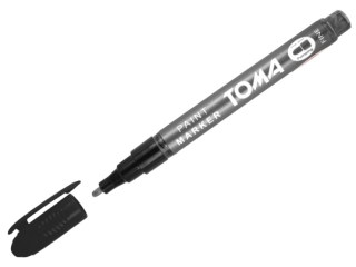 Marker olejowy, cienka fibrowa kocwka 1, 5mm, srebrny Pudeko [opakowanie=12szt]