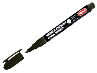 Markery kredowe, kocwka okrga 1, 5mm, 6g tuszu czarny Pudeko [opakowanie=10szt]