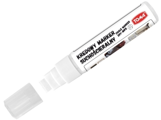 Markery kredowe cieralne na sucho, kocwka cita 8x15mm, 25g tuszu biay Pudeko [opakowanie=6szt]