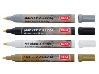 Marker olejowy TOMA do nagrobk�w, ko�c�wka 2, 5mm, 4 kolory - mix Display 36szt [opakowanie=36szt]TO-448 mix Display 36szt
