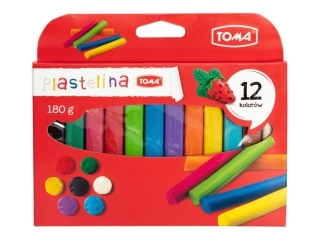 PLastelina szkolna TOMA 12 kolor�w - mix [opakowanie=12szt]TO-710 mix