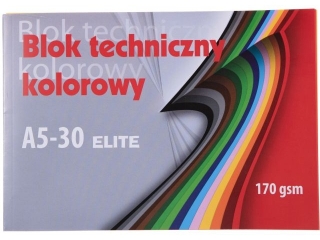 Blok techniczny kolorowy ELITE A5-30