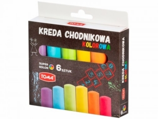 Kreda chodnikowa, kolorowa - opakowanie 6 kolorów mix Karton