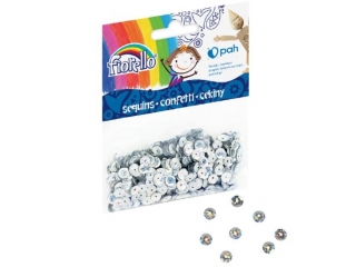 Cekiny confetti GR-C14-6S kółko srebrne Fiorello KWBN24
