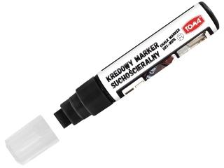Markery kredowe cieralne na sucho, kocwka cita 8x15mm, 25g tuszu czarny Pudeko [opakowanie=6szt]