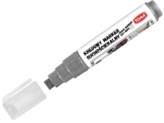 Markery kredowe cieralne na sucho, kocwka cita 5x8mm, 8g tuszu srebrny Pudeko [opakowanie=10szt]