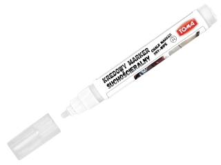 Markery kredowe cieralne na sucho, kocwka okrga 4, 5mm, 8g tuszu biay Pudeko [opakowanie=10szt]