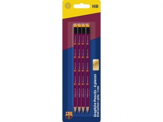 Ołówek trójkątny z gumką HB FC-210 FC Barcelona Barca Fan 06 - blister 4 sztuki