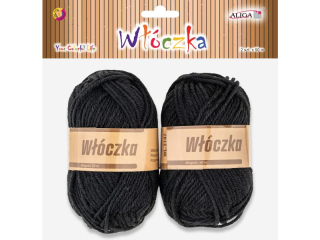 Włóczka WL-3147 czarna, dł. 50m, op. 2szt.