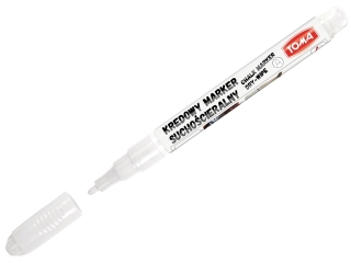 Markery kredowe cieralne na sucho, , kocwka okrga 1, 5mm, biay Pudeko [opakowanie=12szt]