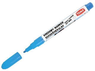 Markery kredowe cieralne na sucho, , kocwka okrga 1, 5mm, niebieski Pudeko [opakowanie=12szt]