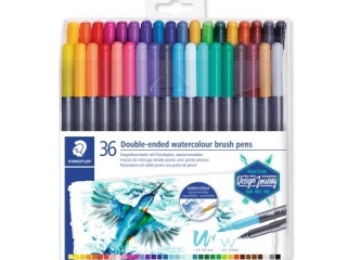 Pisak dwustronny brush pen do akwareli, Design Journey, 1-6 i 0.5-0.6mm, 36 kol. Staedtler