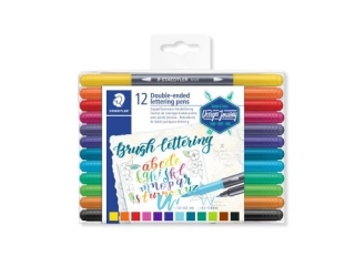 Pisak dwustronny Brush Lettering, Design Journey, 1-6 i 0.5-0.8mm, 12 kol., Staedtler