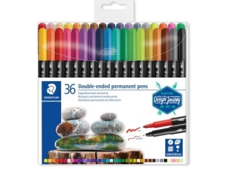 Flamastry dwustronne, wodoodporne, Design Journey, 36 kol, Staedtler