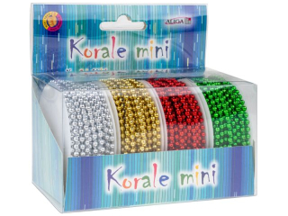Korale mini KOR-0948 na szpulce, rozm. 2, 5mm x 5m, 4 szpulki: z�, sr, czer, ziel