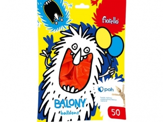 BALONY 10" METAL CZERWONY Fiorello 50 szt. KWBN24