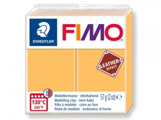 Kostka FIMO leather effect 57g, żółty szafran, masa termoutwardzalna, Staedtler