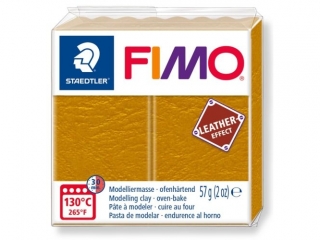 Kostka FIMO leather effect 57g, ochra, masa termoutwardzalna, Staedtler