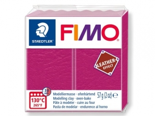 Kostka FIMO leather effect 57g, amarantowy, masa termoutwardzalna, Staedtler
