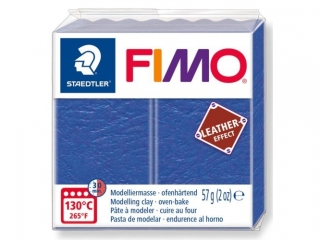 Kostka FIMO leather effect 57g, niebieski, masa termoutwardzalna, Staedtler