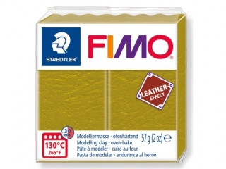 Kostka FIMO leather effect 57g, oliwkowy, masa termoutwardzalna, Staedtler