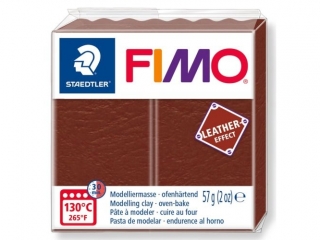 Kostka FIMO leather effect 57g, orzechowy, masa termoutwardzalna, Staedtler