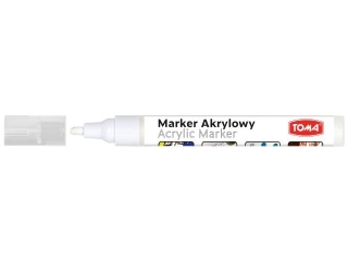 Marker akrylowy, fibrowa kocwka okrgla 2-5mm, 18 kolorw biay [opakowanie=6szt]