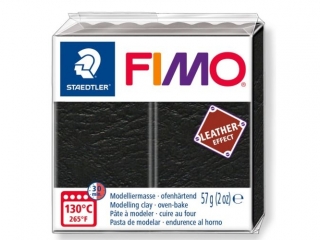 Kostka FIMO leather effect 57g, czarny, masa termoutwardzalna, Staedtler