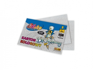 Karton BROKATOWY A4 210 gram 8 kartek SREBRNY PAS-7557 [opakowanie=5szt]