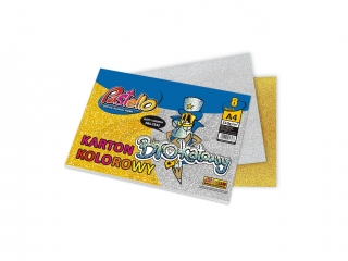 Karton BROKATOWY A4 210 gram 8 kartek po 4k ZOTY i SREBRNY PAS-7533 [opakowanie=5szt]