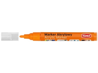Marker akrylowy, fibrowa kocwka okrgla 2-5mm, 18 kolorw pomaraczowy [opakowanie=12szt]