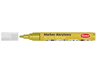 Marker akrylowy, fibrowa kocwka okrgla 2-5mm, 18 kolorw zoty [opakowanie=12szt]