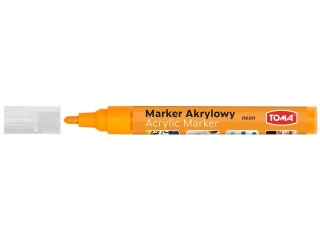 Marker akrylowy, fibrowa kocwka okrgla 2-5mm, 18 kolorw pomaraczowy neon [opakowanie=12szt]