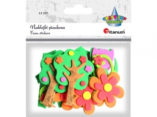 Naklejki piankowe 3D kwiatki, drzewa, trawa mix rozmiarów, mix kolorów 12szt. TITWLK