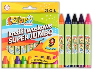 PENMATE KOLORI PREMIUM KREDKI WOSKOWE SUPER JUMBO 9 KOLORÓW