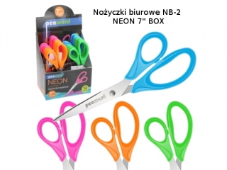 NOYCZKI BIUROWE NB-2 NEON 7" BOX [opakowanie=12szt](SZPSH)