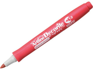 Marker permanentny ARTLINE DECORITE ko�c�wka okr�g�a 1, 0mm - czerwony metaliczny [opakowanie=12szt]