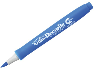 Marker permanentny ARTLINE DECORITE BRUSH ko�c�wka p�dzelkowa - niebieski [opakowanie=12szt]