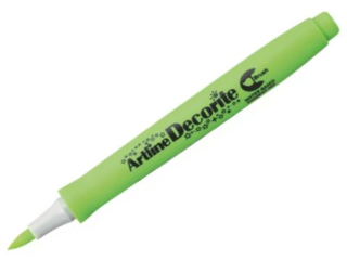 Marker permanentny ARTLINE DECORITE BRUSH ko�c�wka p�dzelkowa - zielono-��ty [opakowanie=12szt]