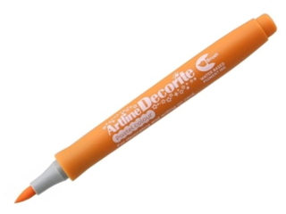 Marker permanentny ARTLINE DECORITE BRUSH ko�c�wka p�dzelkowa - pomara�czowy pastel [opakowanie=12szt]