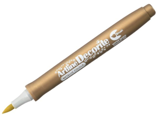 Marker permanentny ARTLINE DECORITE BRUSH ko�c�wka p�dzelkowa - z�oty [opakowanie=12szt]