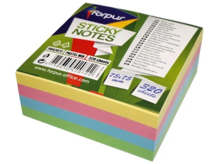 Kostka samoprzylepna 4 kolory PASTELOWA 76x76 mm 320 kartek  FO42072 [opakowanie=25szt]