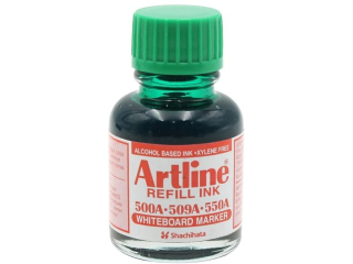Tusz ARTLINE do marker�w do bia�ych tablic nape�nialnych - zielony [opakowanie=1szt]