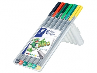 Cienkopis triplus, DINO, 6 kol. w etui, Staedtler WYPRZEDAŻGDD