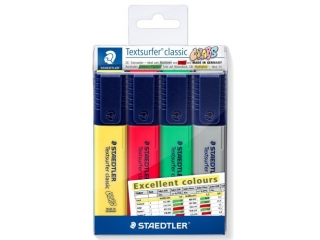 Zakreślacz Textsurfer classic, Excellent colours, 4 kol w opak., Staedtler