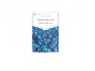 CEKINY OKRGE 9MM, 10 G - NIEBIESKIE
